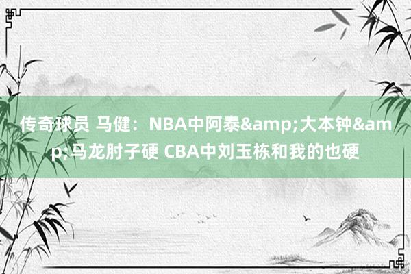 传奇球员 马健：NBA中阿泰&大本钟&马龙肘子硬 CBA中刘玉栋和我的也硬