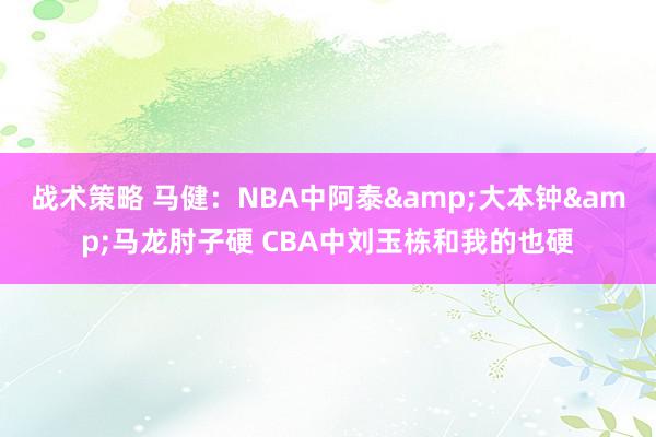 战术策略 马健：NBA中阿泰&大本钟&马龙肘子硬 CBA中刘玉栋和我的也硬