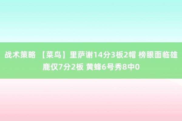 战术策略 【菜鸟】里萨谢14分3板2帽 榜眼面临雄鹿仅7分2板 黄蜂6号秀8中0