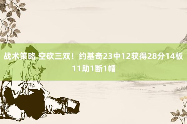 战术策略 空砍三双！约基奇23中12获得28分14板11助1断1帽