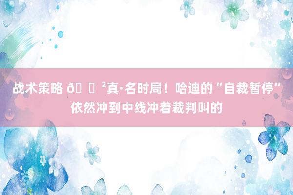 战术策略 😲真·名时局！哈迪的“自裁暂停”依然冲到中线冲着裁判叫的