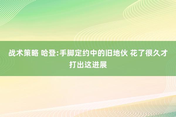 战术策略 哈登:手脚定约中的旧地伙 花了很久才打出这进展