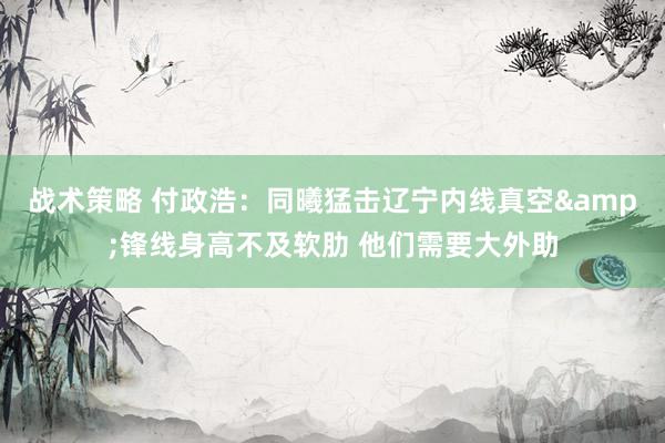 战术策略 付政浩：同曦猛击辽宁内线真空&锋线身高不及软肋 他们需要大外助