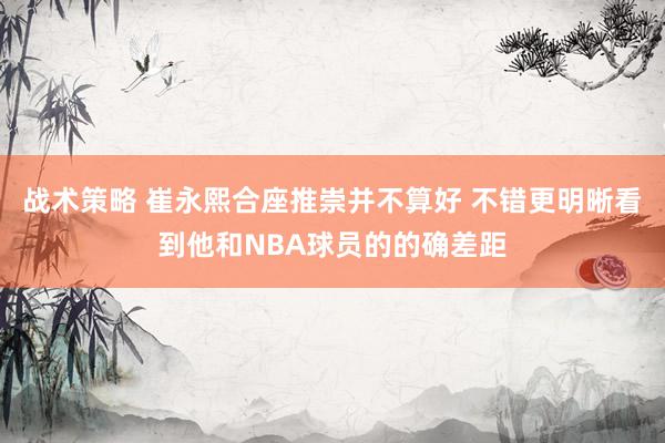 战术策略 崔永熙合座推崇并不算好 不错更明晰看到他和NBA球员的的确差距